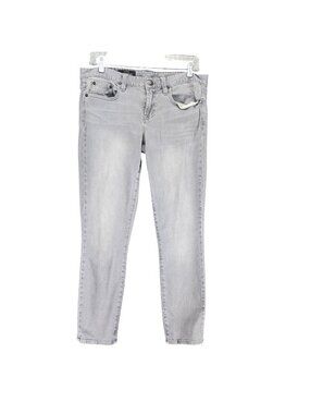 J. Crew Jeans Womens 31 Gray Stretch Mid Rise Toothpick Ankle *Read*